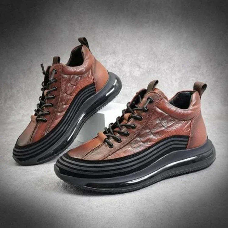 Rugged Sneakers With Textured Design - Comfy Platform Shoes