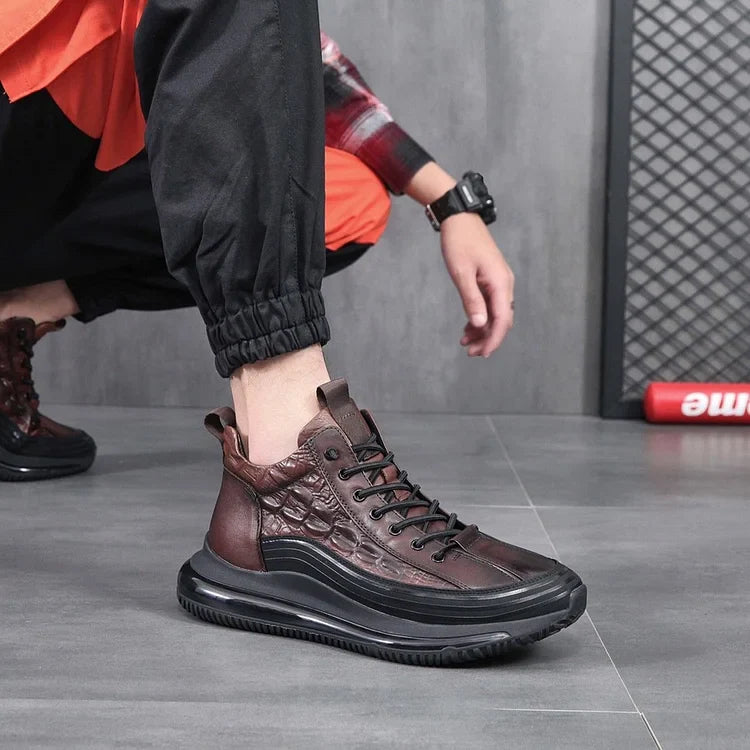 Rugged Sneakers With Textured Design - Comfy Platform Shoes