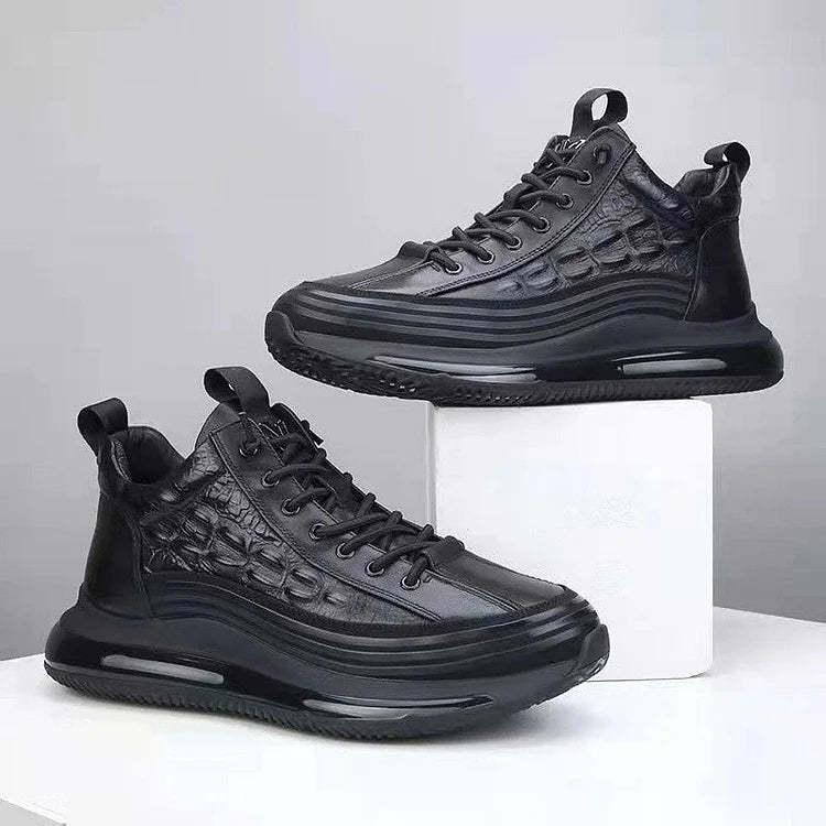 Rugged Sneakers With Textured Design - Comfy Platform Shoes
