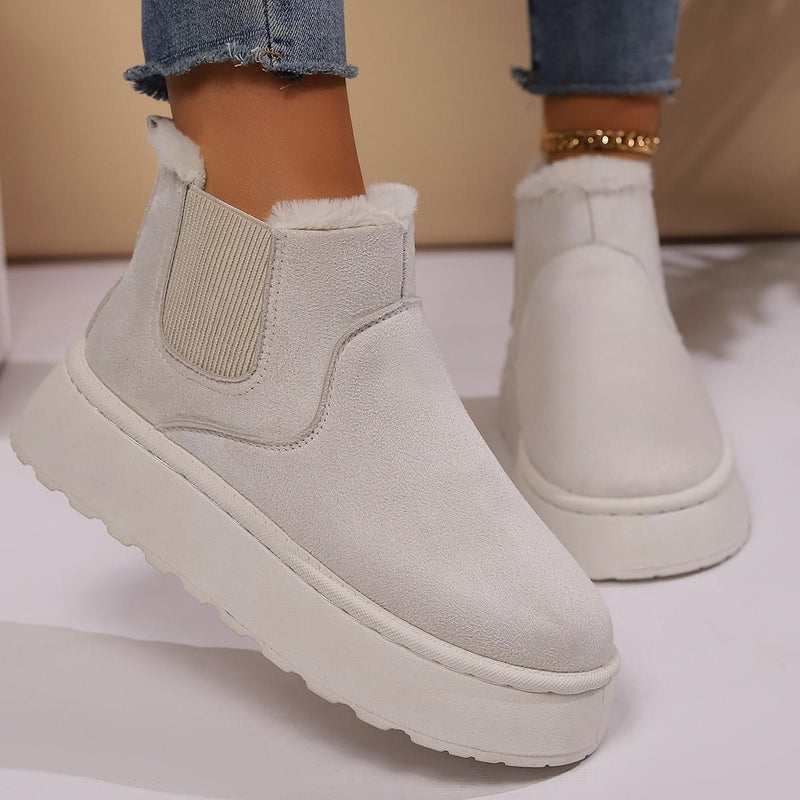 Soft Wool Lined Comfy Boots - Comfy Platform Shoes