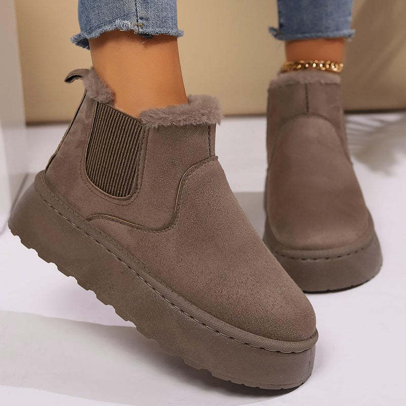 Soft Wool Lined Comfy Boots - Comfy Platform Shoes