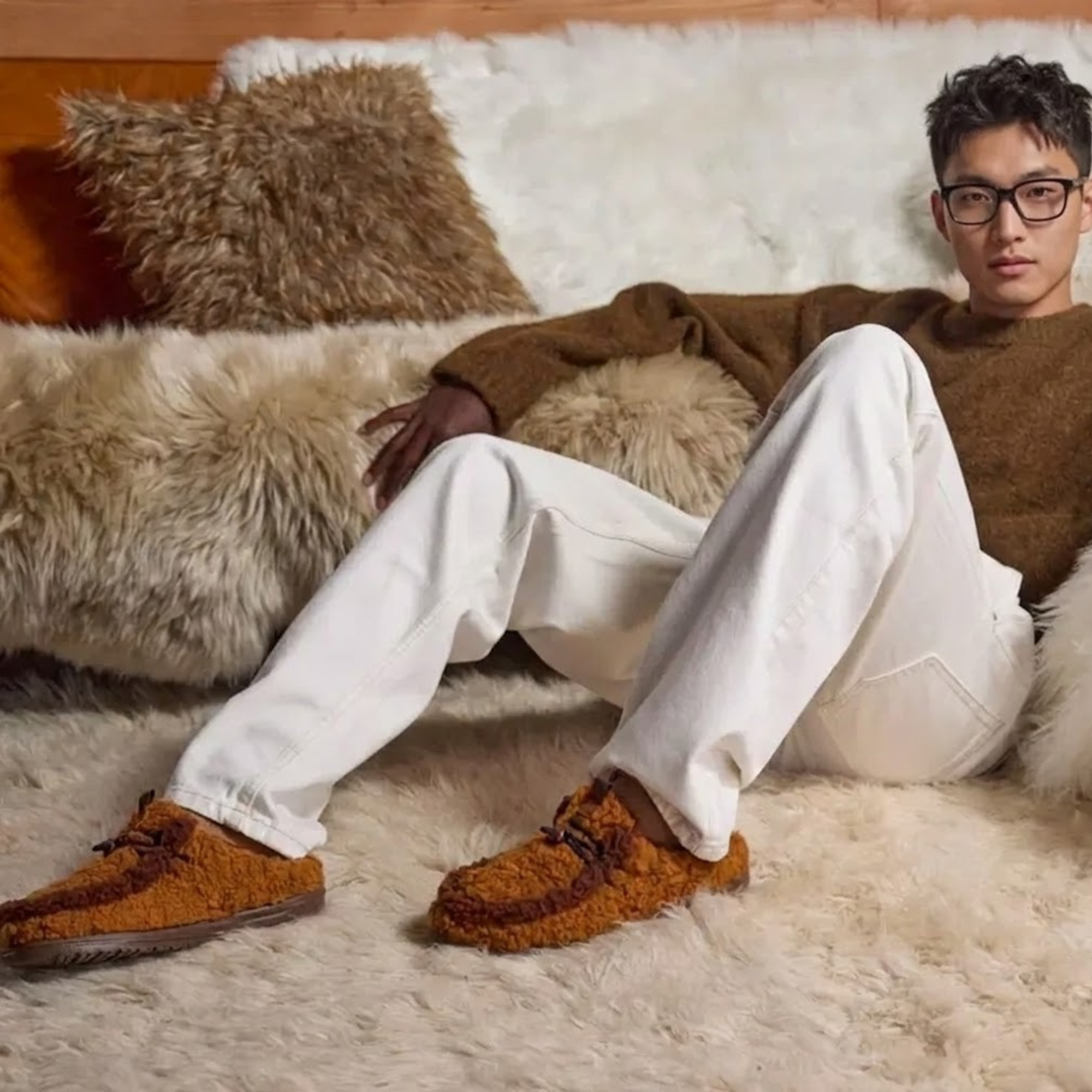 Cozy Sherpa Casual Slip On Slippers For Men