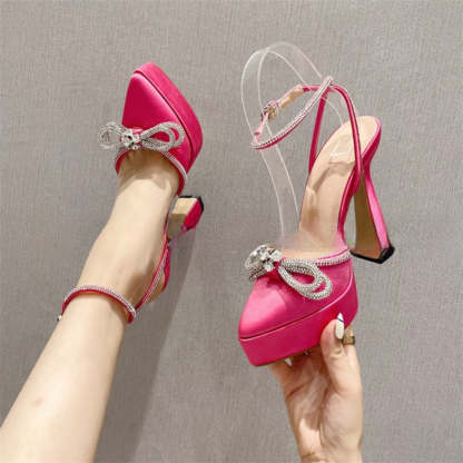 Thick High Heels Sandals - Comfy Platform Shoes