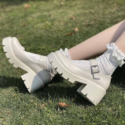 Vintage Girls High Heel Student Shoes - Comfy Platform Shoes