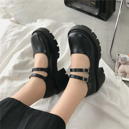 Vintage Girls High Heel Student Shoes - Comfy Platform Shoes
