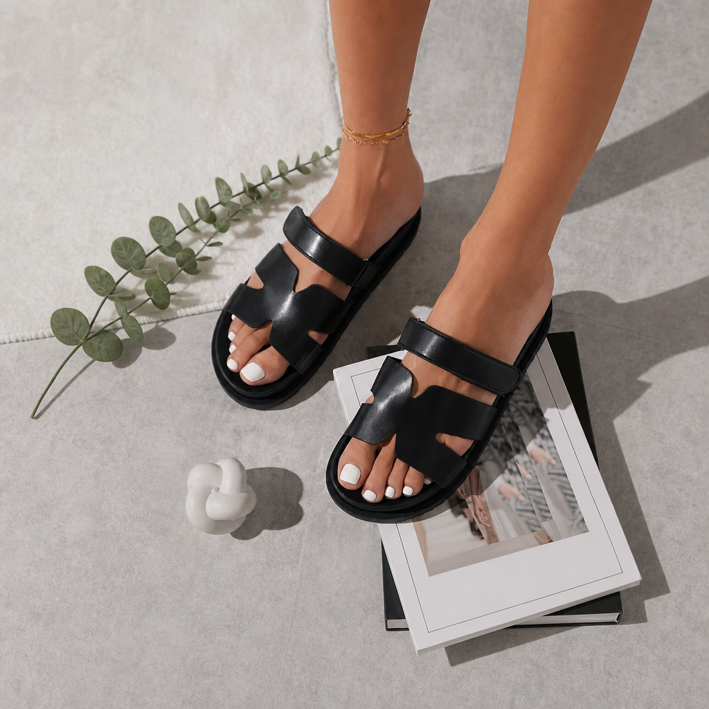 Casual Double Strap Flat Sandals For Summer