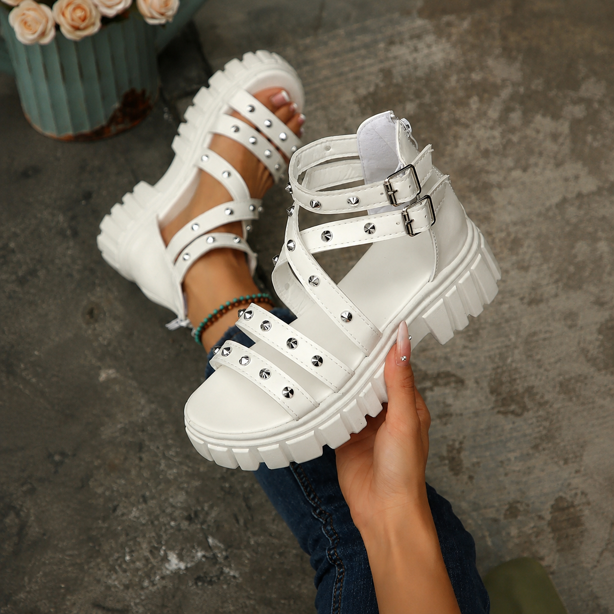 Chunky Platform Strap Sandals for Casual Everyday Wear for Women