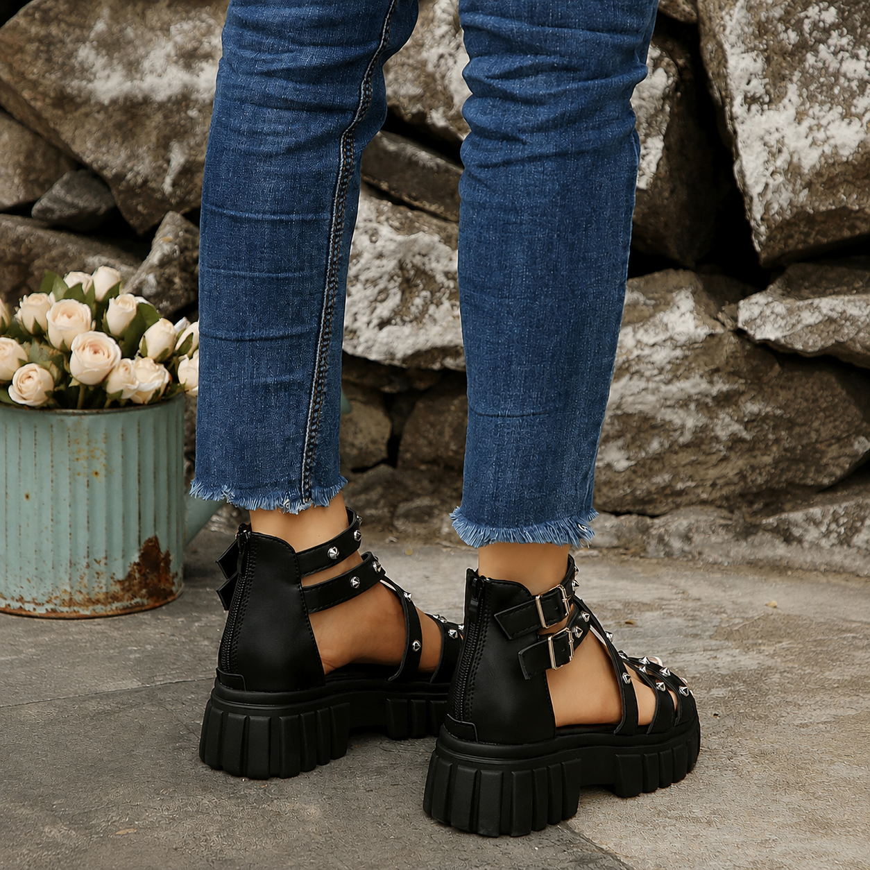 Chunky Platform Strap Sandals for Casual Everyday Wear for Women