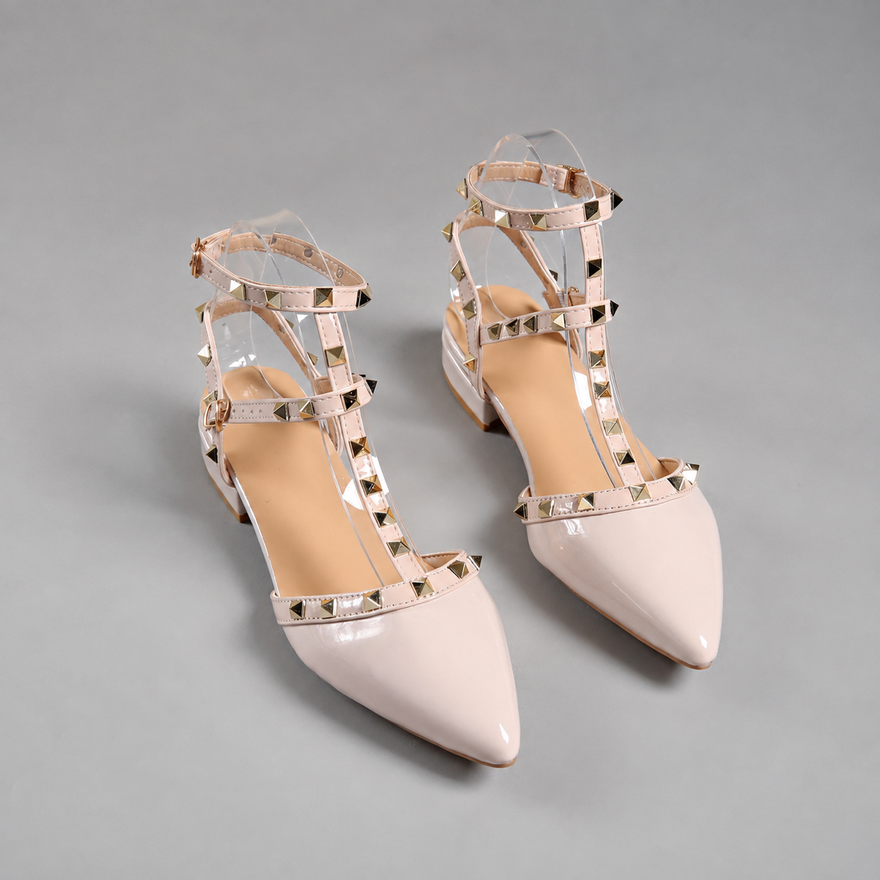 Studded Buckle Strap Shoes for Date Night and All Season Wear for Women