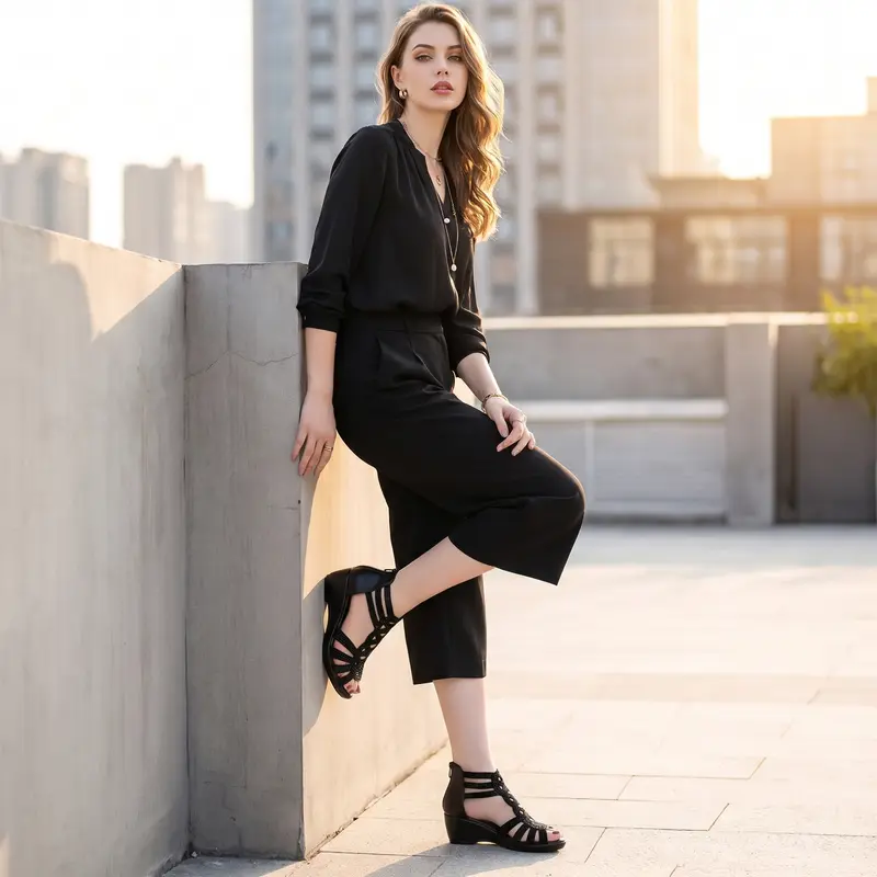 Chunky Gladiator Sandals with Strappy Design for Summer Wear for Women