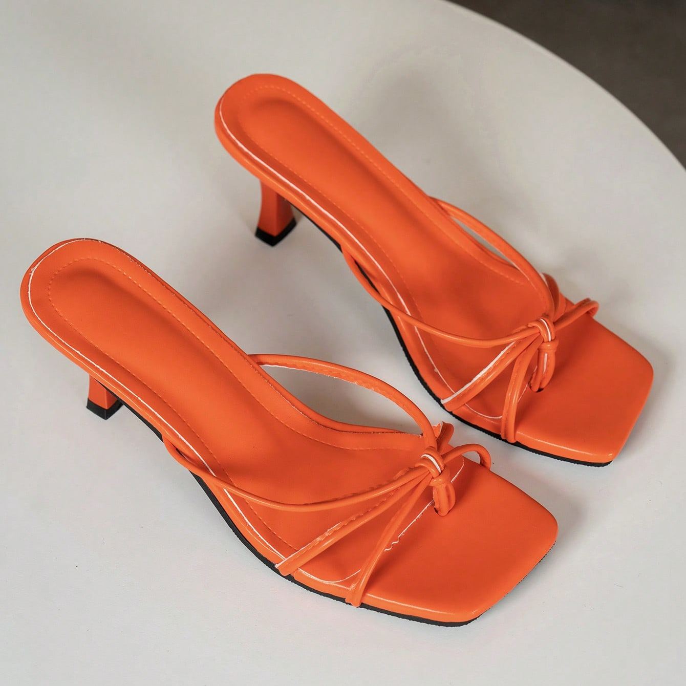 Stylish Criss Cross Strap Mule Slip On Sandals For Women in Golden - Close-Up Detail