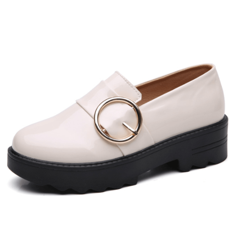 Comfy Slip-On Leather Platform Shoes - Comfy Platform Shoes