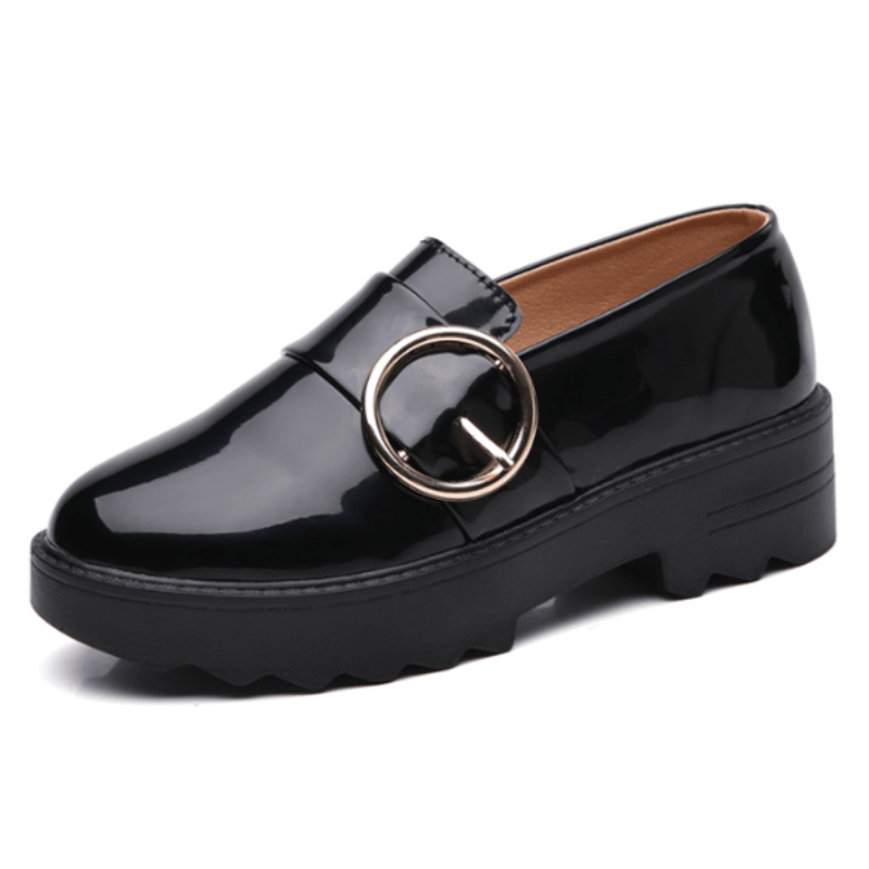 Comfy Slip-On Leather Platform Shoes - Comfy Platform Shoes
