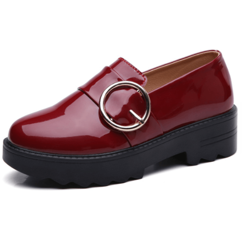 Comfy Slip-On Leather Platform Shoes - Comfy Platform Shoes