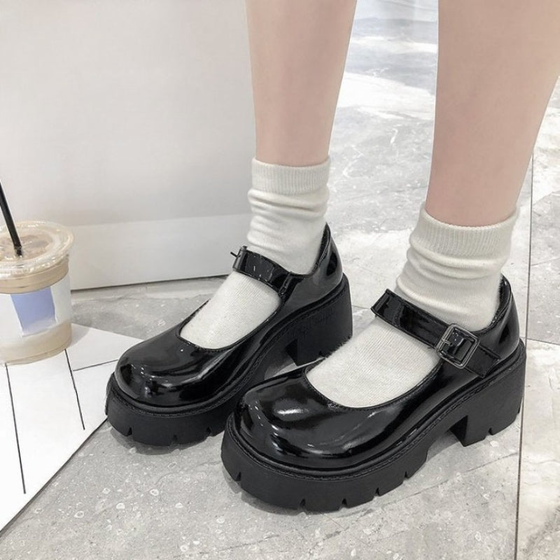 Vintage Girls High Heel Student Shoes - Comfy Platform Shoes