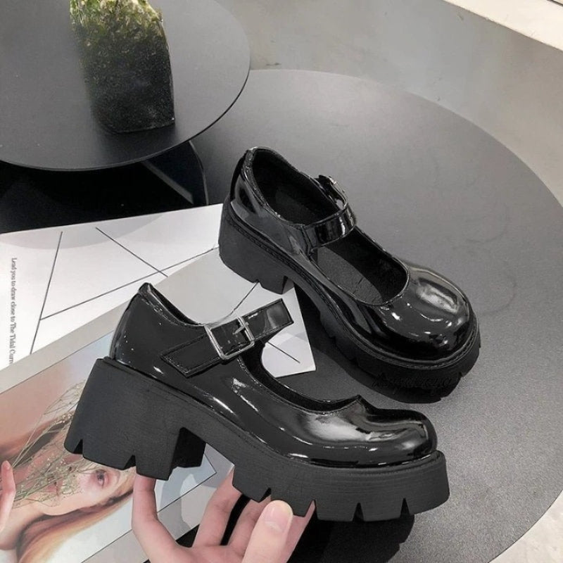 Vintage Girls High Heel Student Shoes - Comfy Platform Shoes