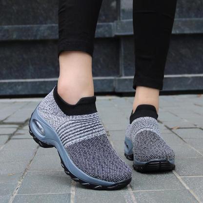 Women Comfortable Knit Slip-On Shoes - Comfy Platform Shoes