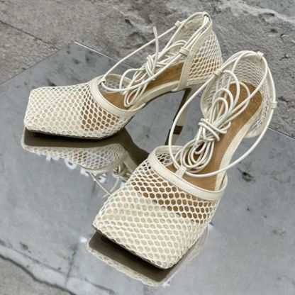 Mesh High Heels Sandals - Comfy Platform Shoes