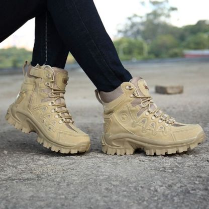 Men's Combat Boots - Comfy Platform Shoes