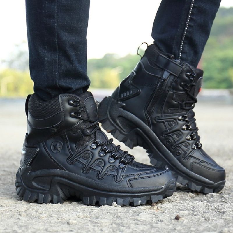 Men's Combat Boots - Comfy Platform Shoes