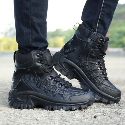Men's Combat Boots - Comfy Platform Shoes