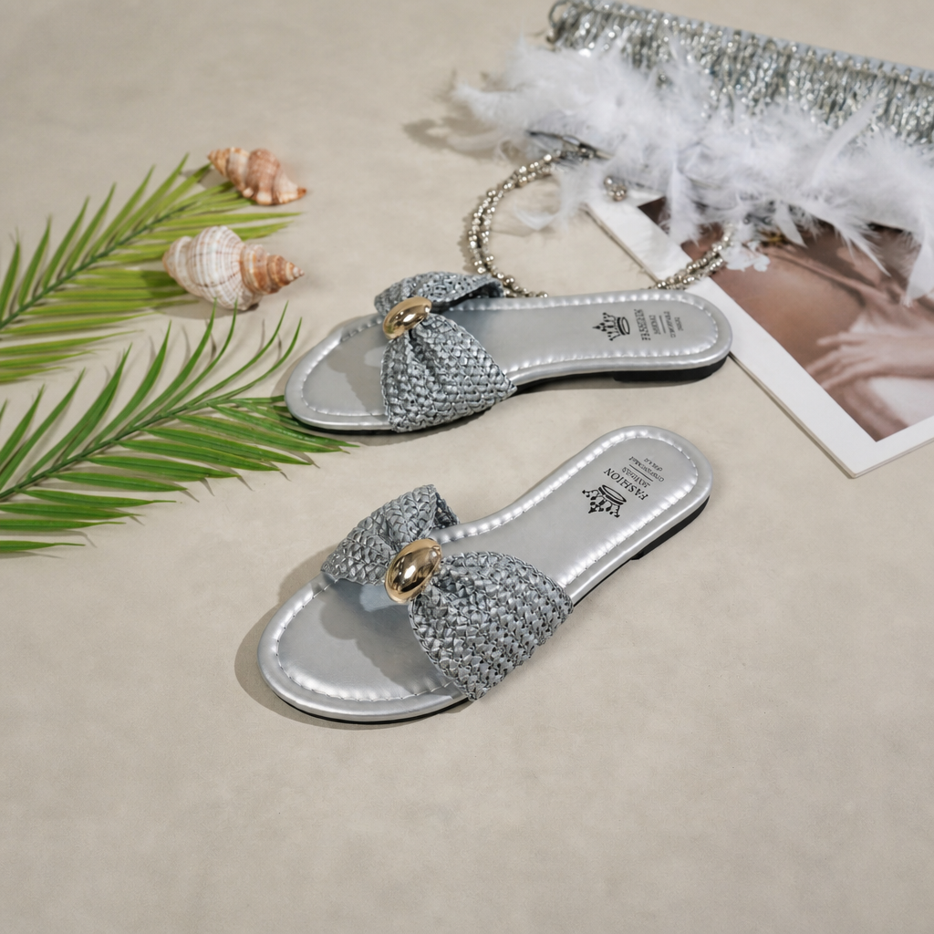 Minimalist Bow Decor Comfy Flat Sandals