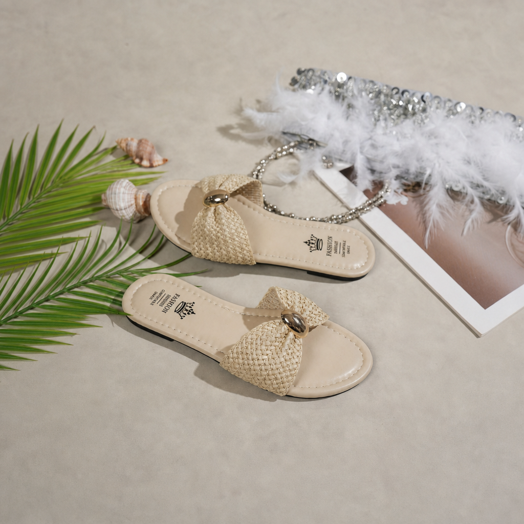 Minimalist Bow Decor Comfy Flat Sandals