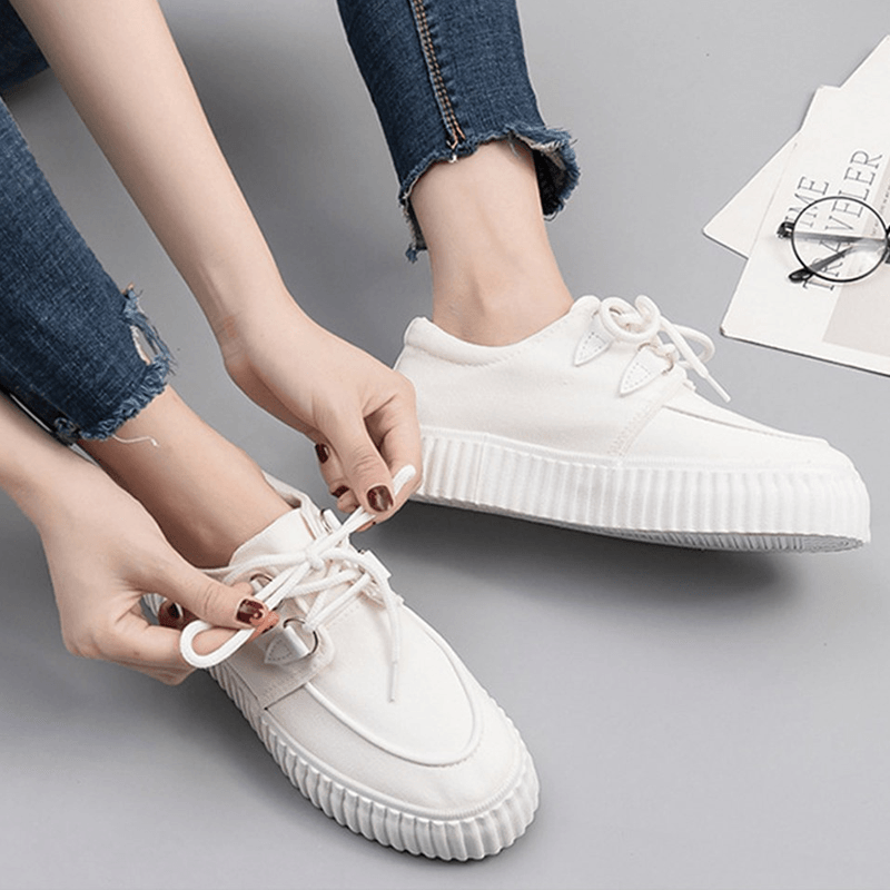 Comfy Lace-Up Platform Shoes - Comfy Platform Shoes