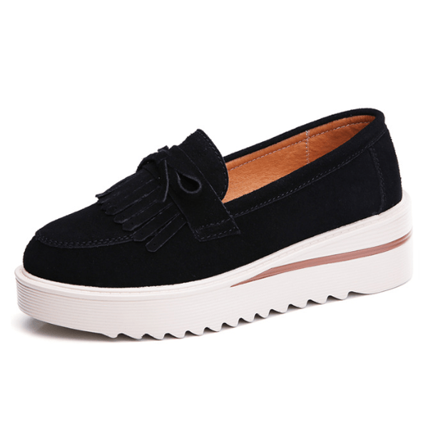 Comfy Slip-On Suede Tassel Platform Shoes - Comfy Platform Shoes