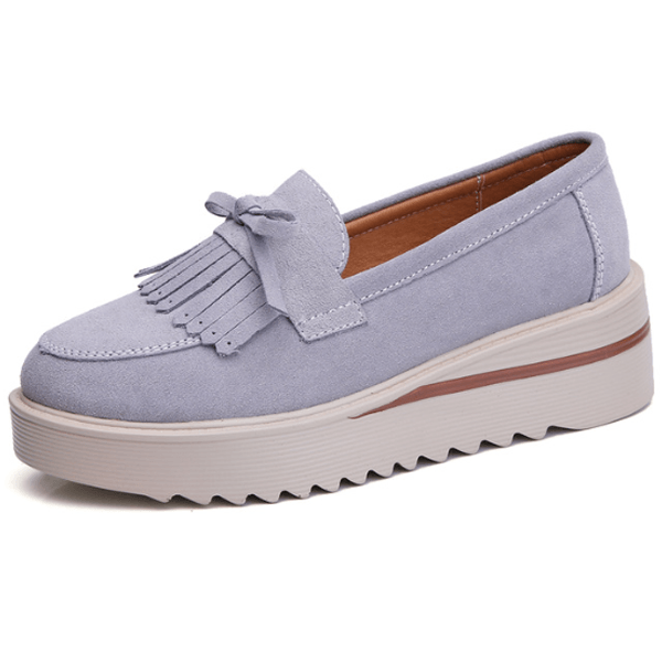 Comfy Slip-On Suede Tassel Platform Shoes - Comfy Platform Shoes