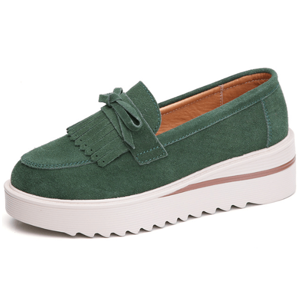 Comfy Slip-On Suede Tassel Platform Shoes - Comfy Platform Shoes