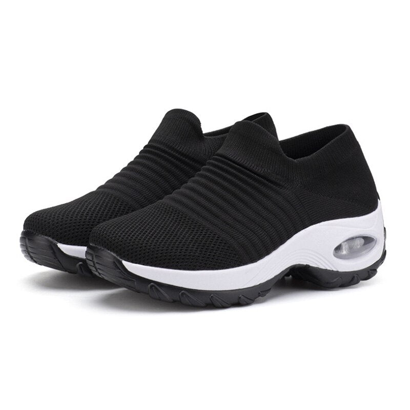 Casual Slip-On Shoes For Women - Comfy Platform Shoes