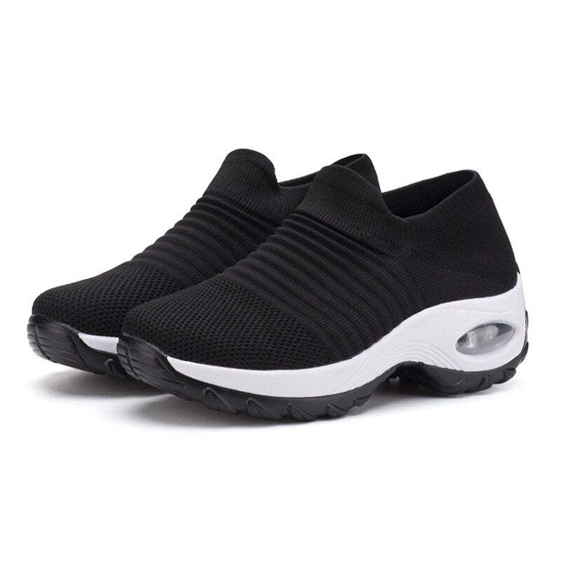 Casual Slip-On Shoes For Women - Comfy Platform Shoes