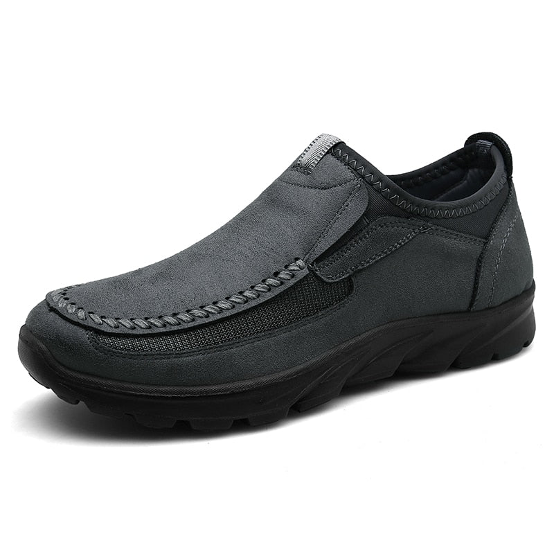 Men Casual Leather Loafer Shoes - Comfy Platform Shoes
