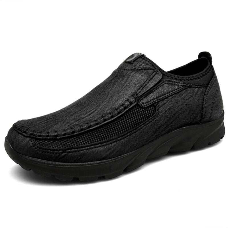 Men Casual Leather Loafer Shoes - Comfy Platform Shoes