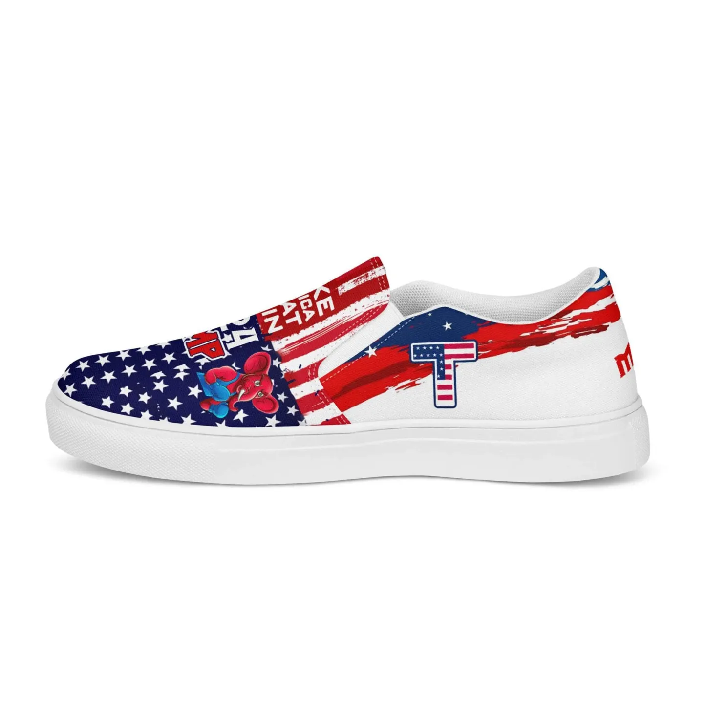 Patriotic Canvas Slip On Shoes For Women