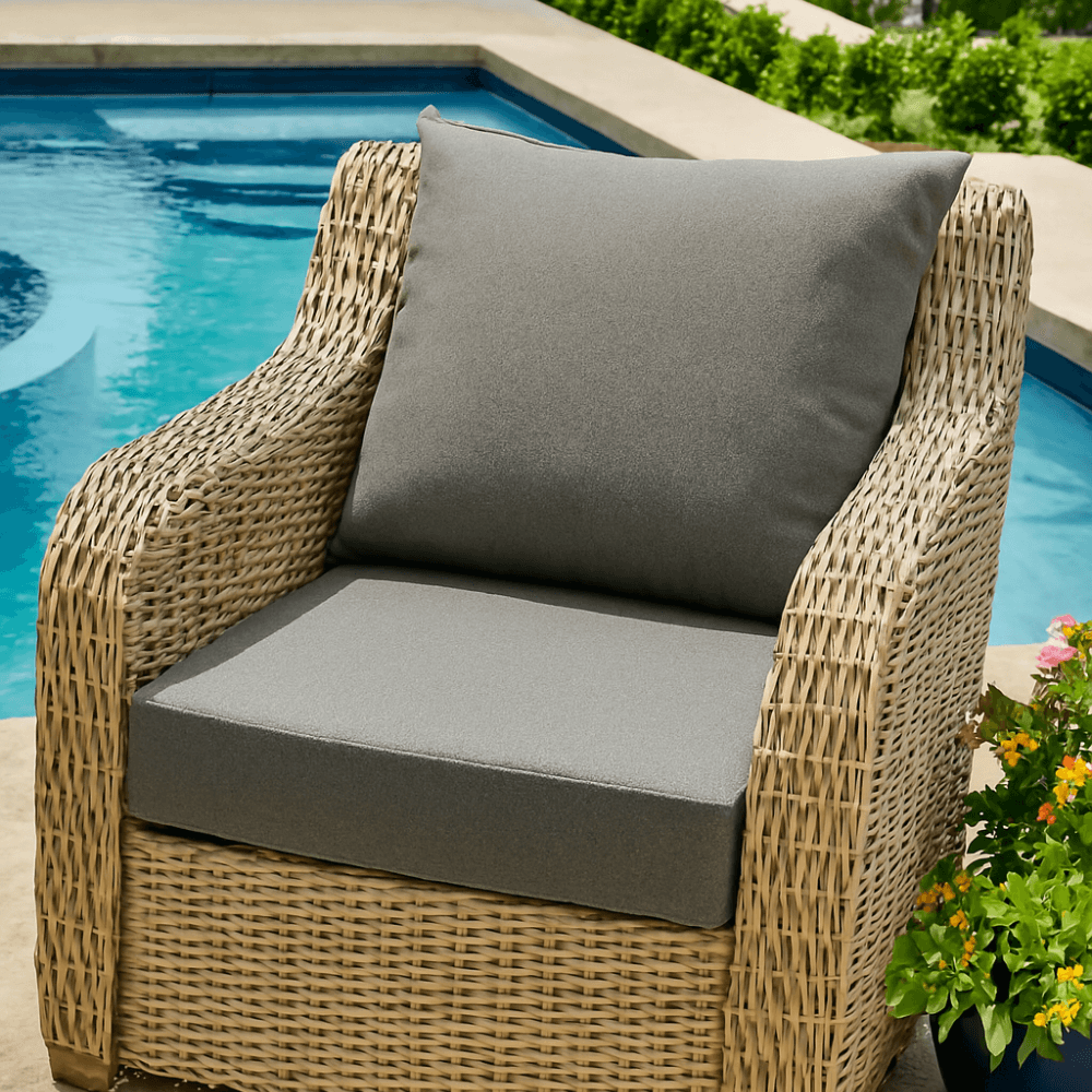 2 Piece Outdoor Deep Seat Set With Foam Core and Removable Covers - Comfy Sofa Cover