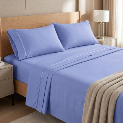 4 Piece Cooling Microfiber Bed Sheet Set With Deep Pocket