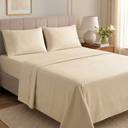 4 Piece Cooling Microfiber Sheet Set With Deep Pocket Design