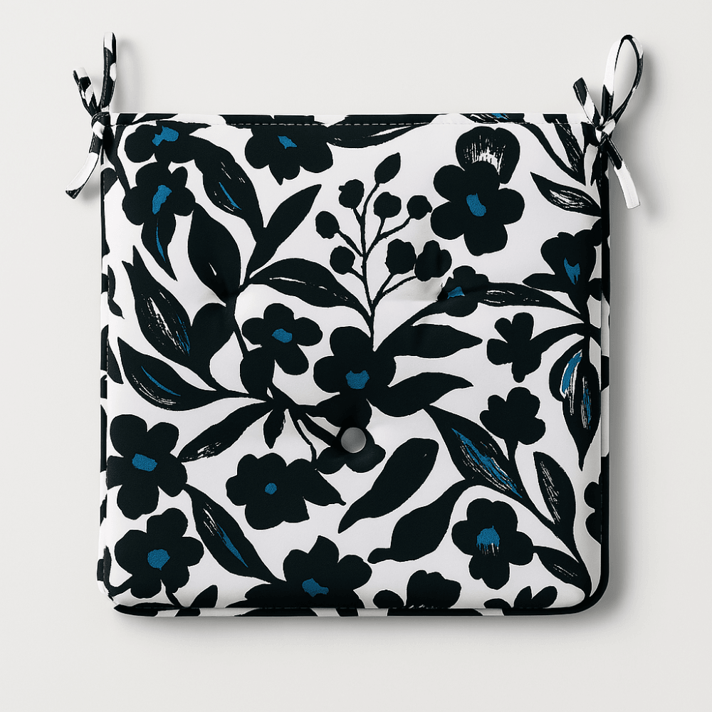 Outdoor Tufted Chair Seat Cushion With Ties – 16x16 Inch - Comfy Sofa Cover