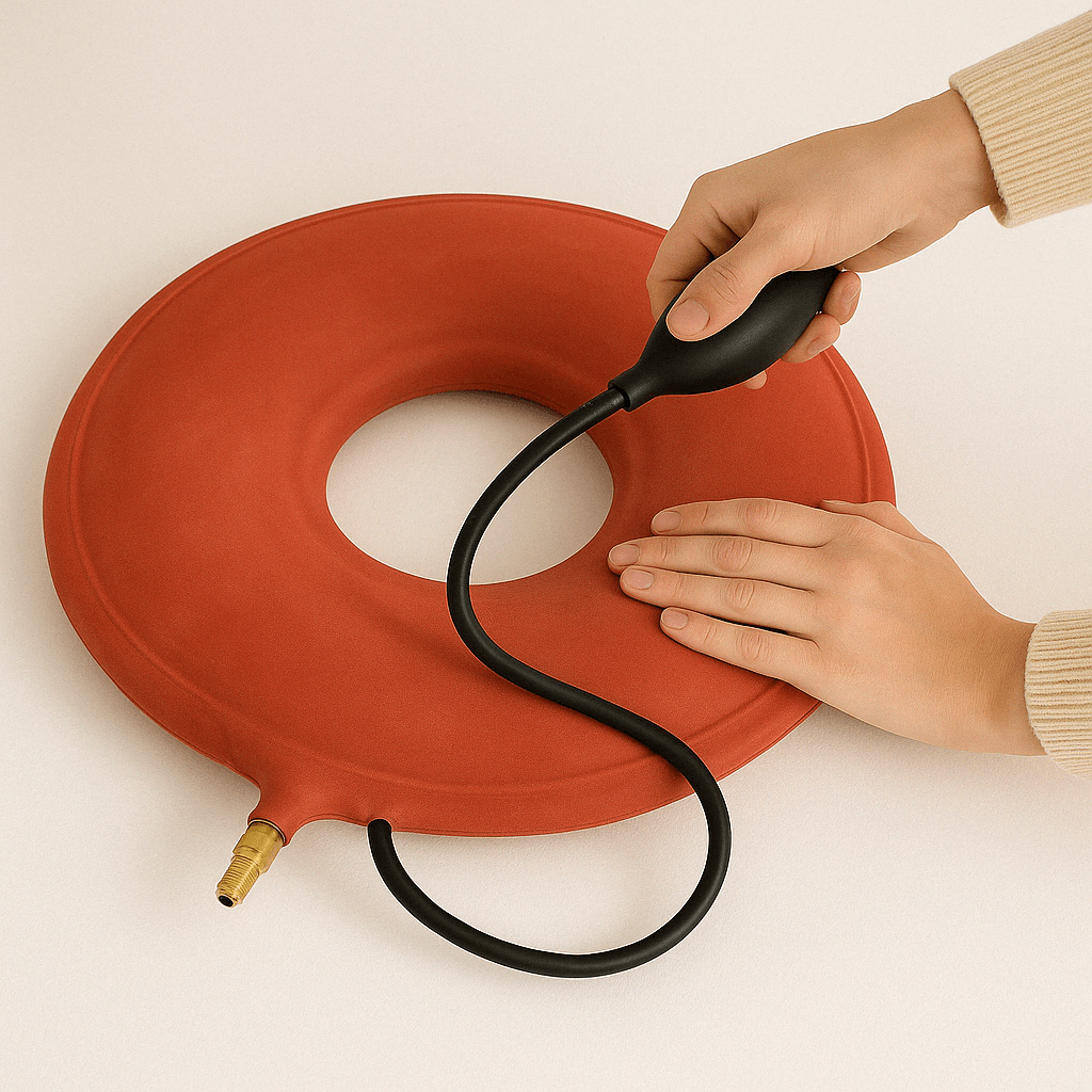 Inflatable Round Cushion With Central Opening - Comfy Sofa Cover