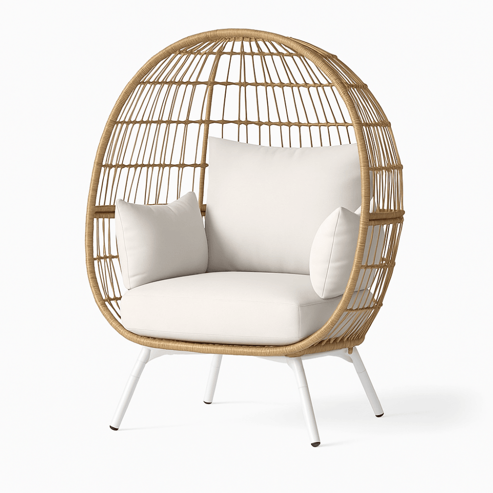 4 Piece Outdoor Egg Chair Replacement Set With Removable Covers - Comfy Sofa Cover