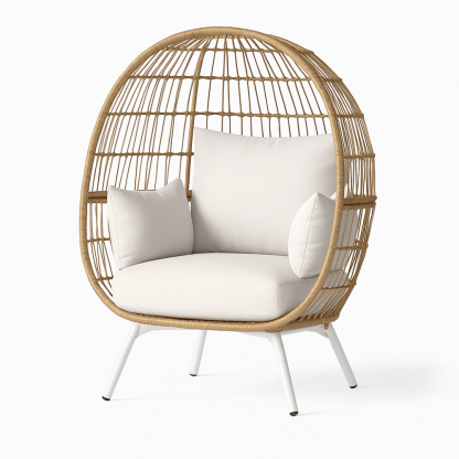 4 Piece Outdoor Egg Chair Replacement Set With Removable Covers - Comfy Sofa Cover