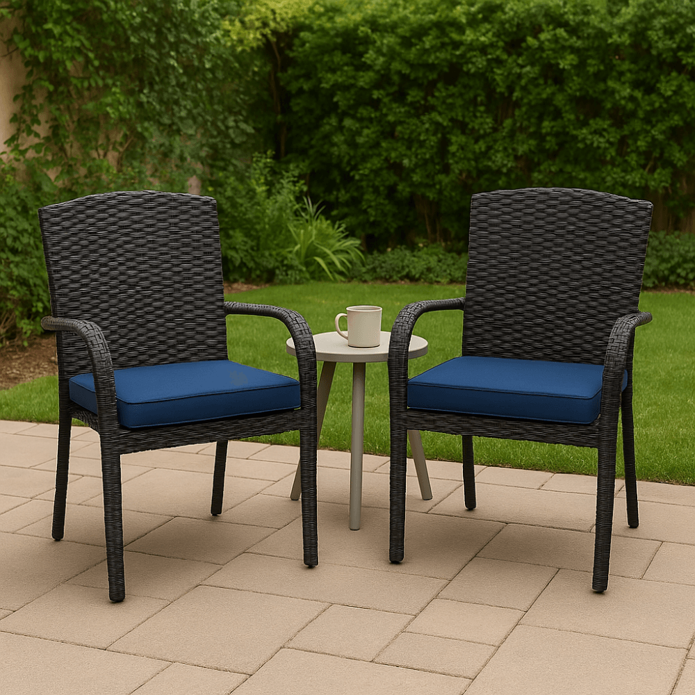 Outdoor Square Seat Pads With Cushion Ties – Set of 2 - Comfy Sofa Cover