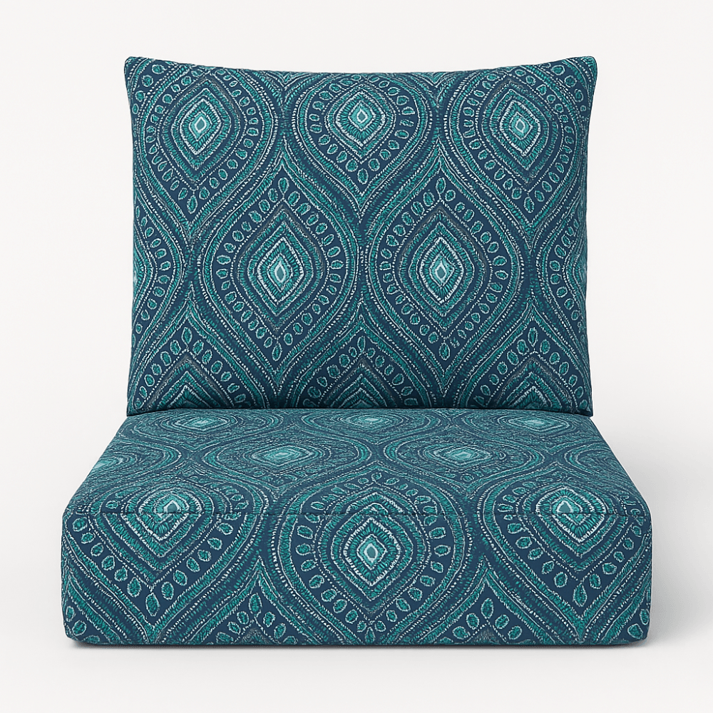 Outdoor Deep Seating Cushion Set with Foam Core – Medallion Motif - Comfy Sofa Cover