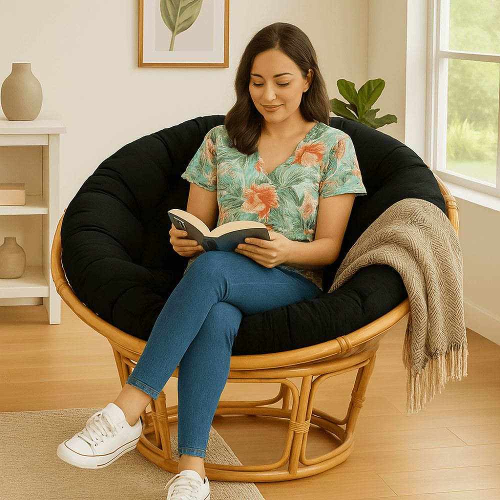 Round Hanging Swing Chair Seat Pad – Thick Soft Cushion For Indoor And Outdoor Use - Comfy Sofa Cover