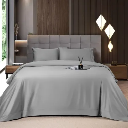 Solid Colored Lightweight Fitted Bedding Sheet Set With Deep Pocket