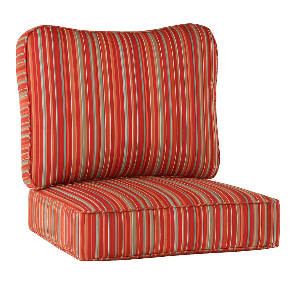 Outdoor Deep Seat Cushion Set - 2 Piece Tufted Back And Seat Pads for Lounge Chairs or Sofas - Comfy Sofa Cover