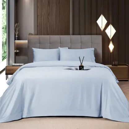 Solid Colored Lightweight Fitted Bedding Sheet Set With Deep Pocket