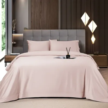 Solid Colored Lightweight Fitted Bedding Sheet Set With Deep Pocket